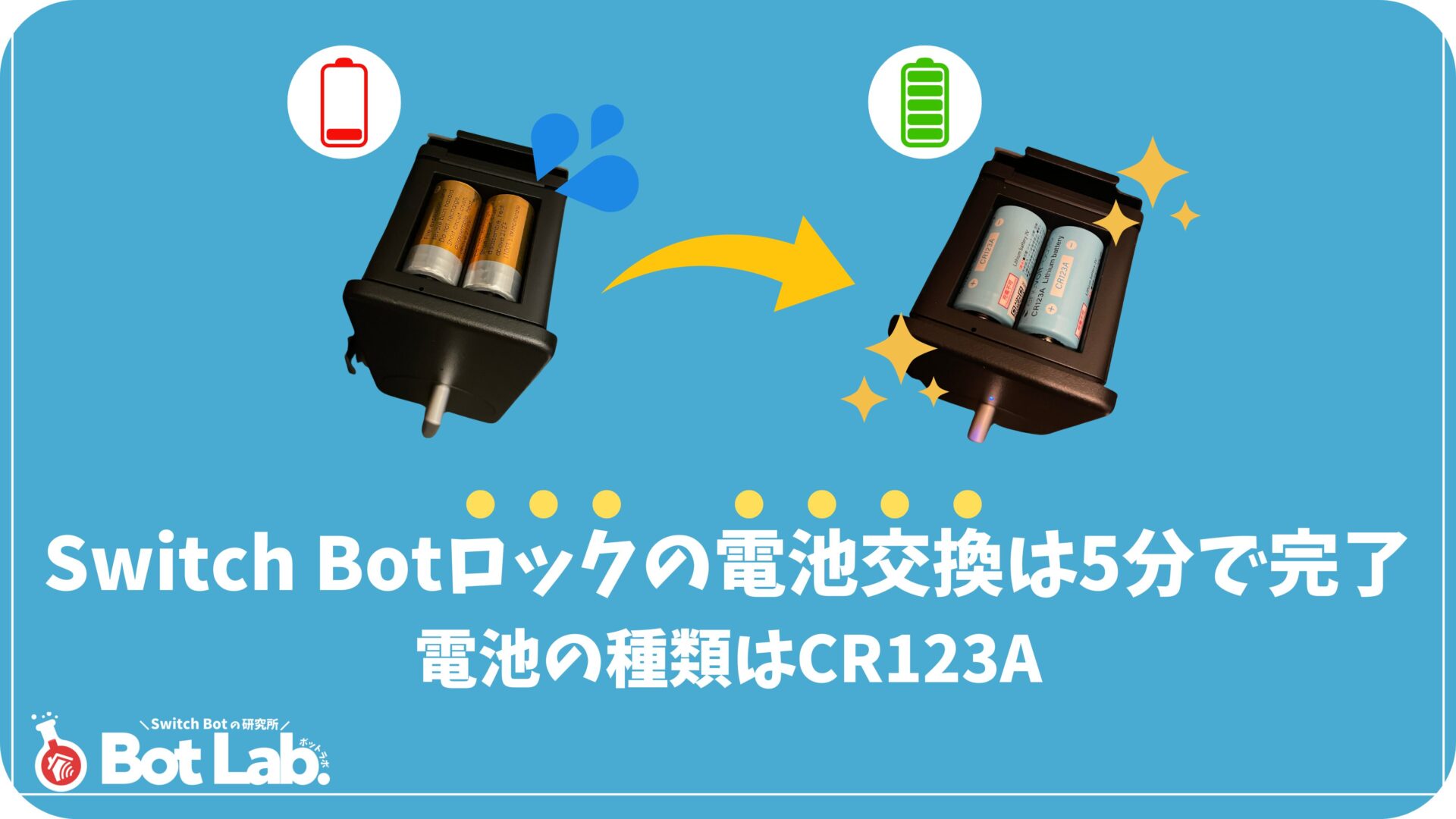 Switch Botロックの電池交換はたった5分！電池の種類はCR123A